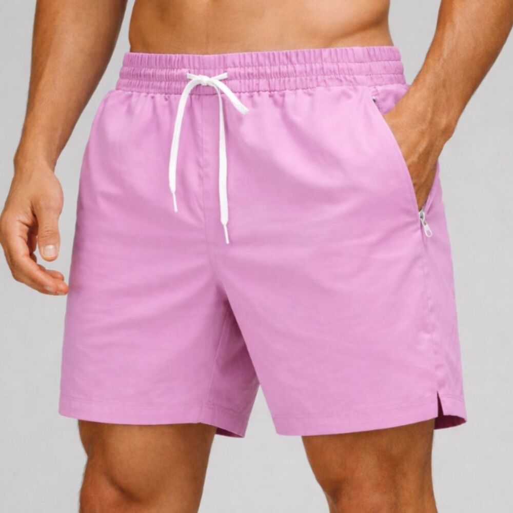 Men Lululemon Pace Breaker Linerless Short 5"Brief Rose Size Small Activewear